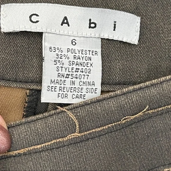 CAbi #402 vintage A-line skirt grey/brown with flower appliqué size 6 EUC - Picture 3 of 5